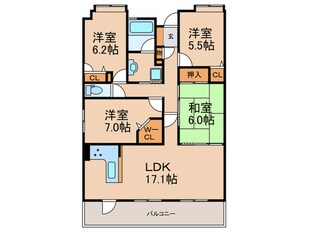 ベンタナヒルズ篠栗８号館(405)の物件間取画像